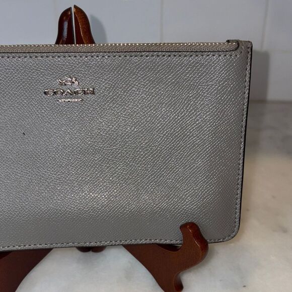 Coach Wristlet Bag Purse Leather Cross Grain Clutch Wallet - Picture 3 of 16